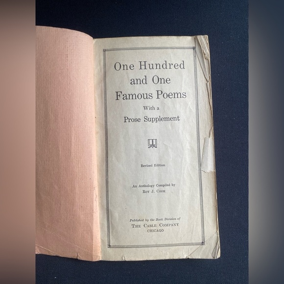101 Famous Poems with Prose Supplement Antique Poetry Book Soft CoverPromotional - Picture 2 of 8